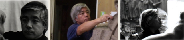 製作中の堤直美氏